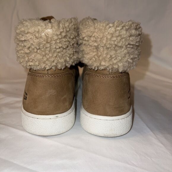 UGG Womens Size 8M Brown Leather Laces Zip Fashion Ankle Boots Bootie - Picture 4 of 8